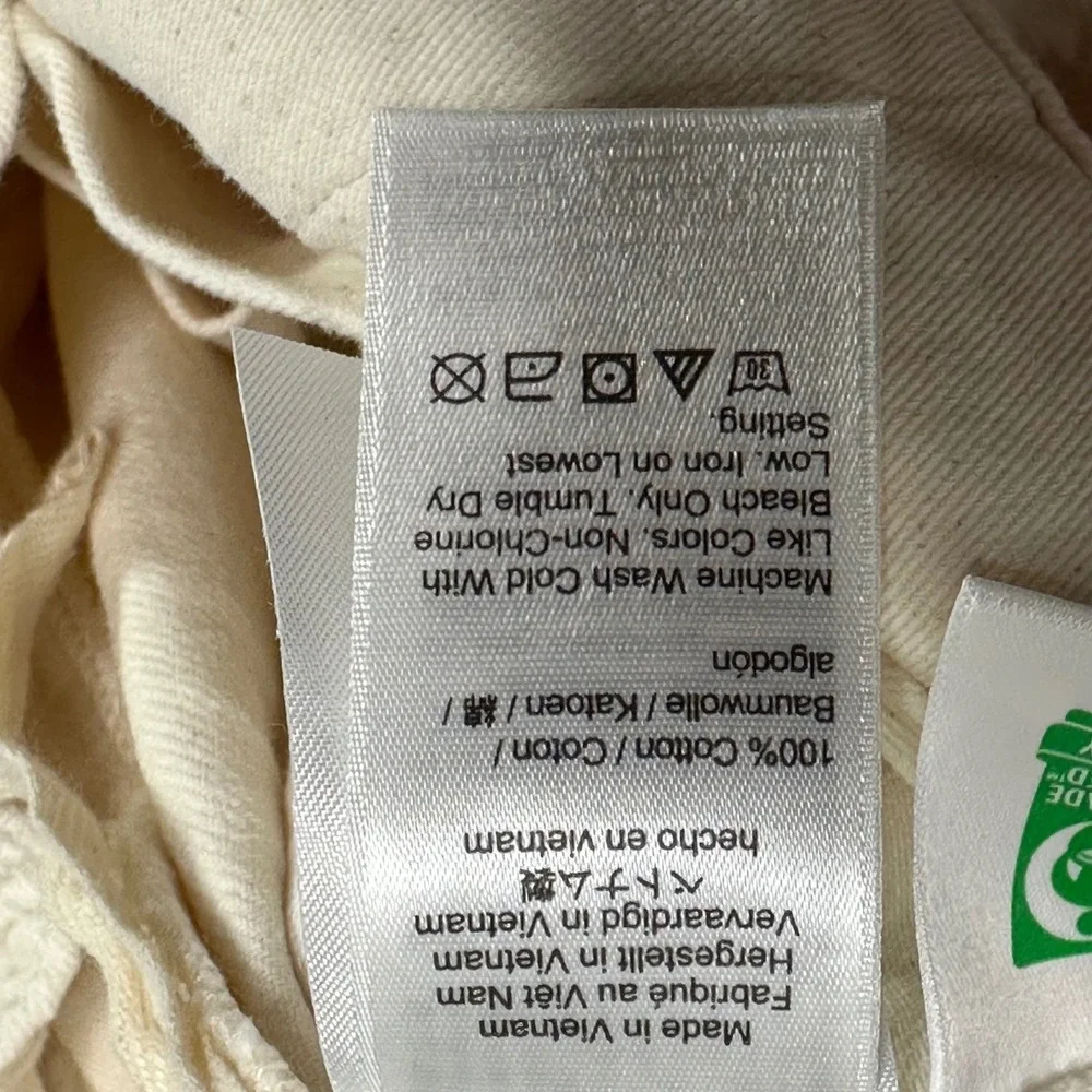 J.Crew Mens Raw Cotton Dock Pants Off-White Elastic Waist BE617 Size M NEW